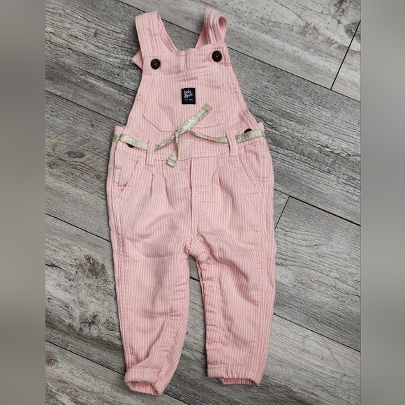 OshKosh Baby Girl Pink Striped Overalls main image 0